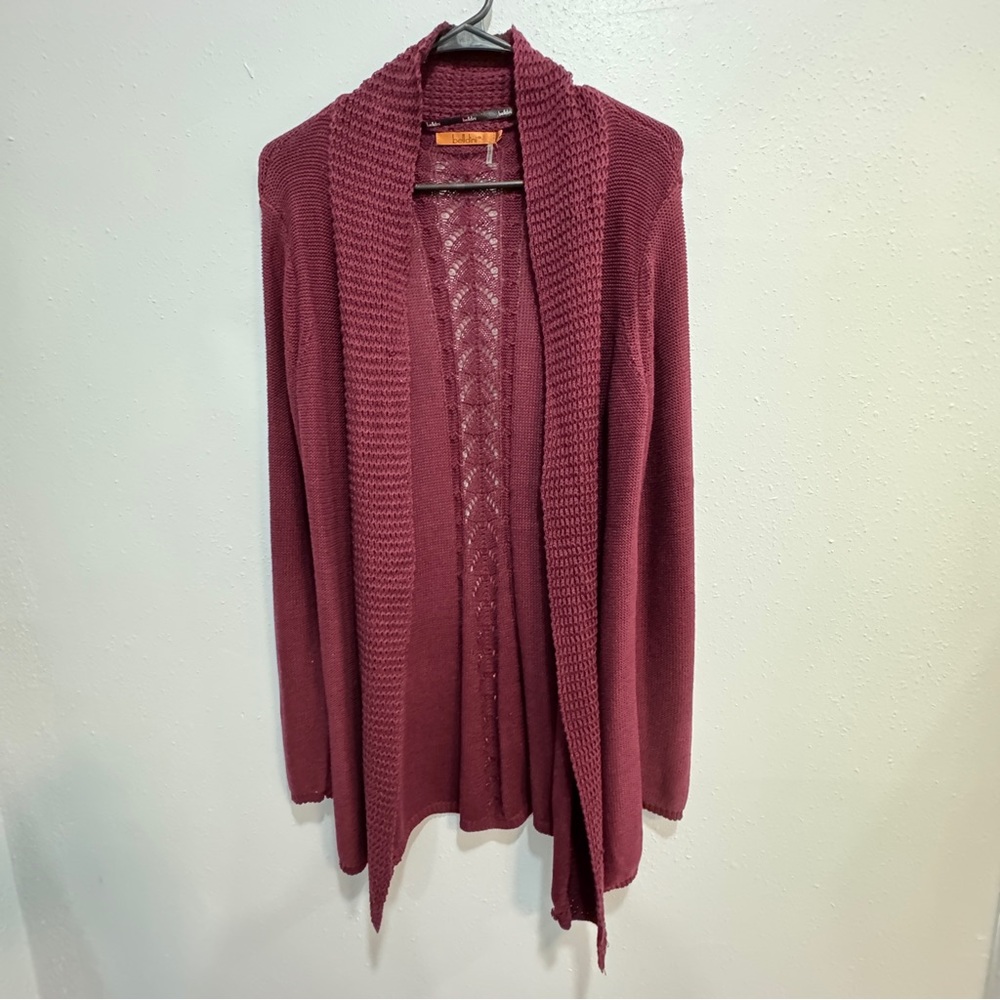 Belldini Maroon Open Front Cardigan